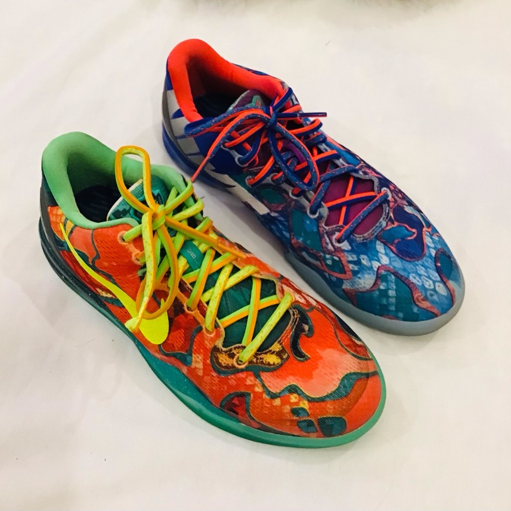 Nike Kids Multicolor Low-Top Sneakers in Orange, Green & Blue
